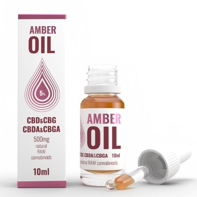 Olejek konopny 5% CBD&CBG CBDA&CBGA 10ml Amber Oil